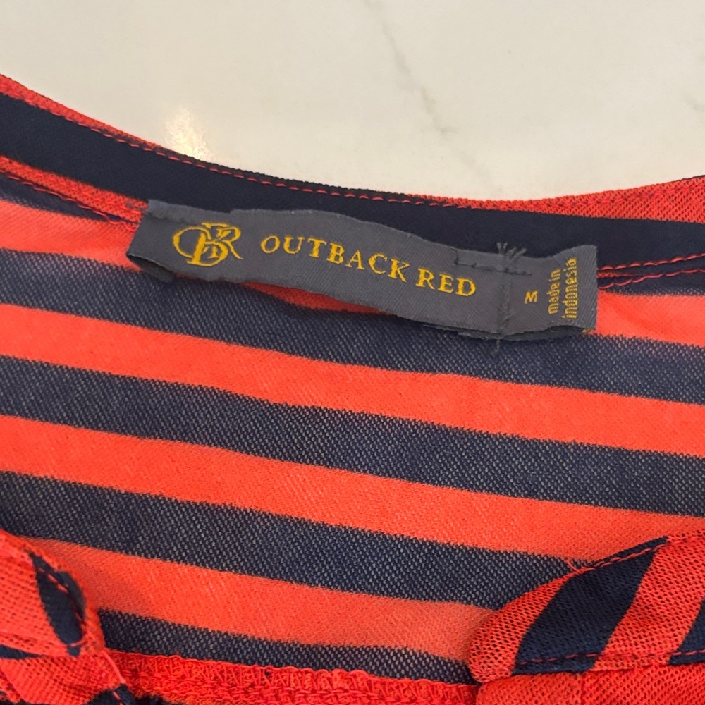 Outback Red Striped Long Sleeve Top - Red/Orange and Blue - Picture 4 of 10